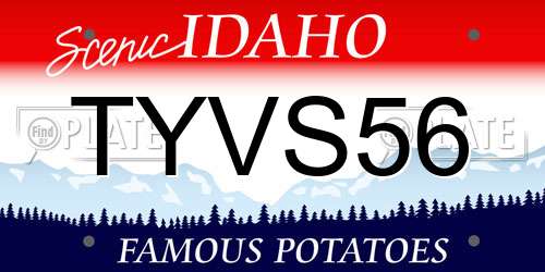 TYVS56 Idaho License Plate