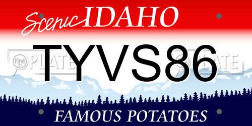 TYVS86 Idaho License Plate