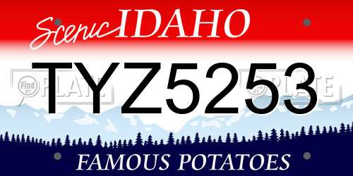 TYZ5253 Idaho License Plate