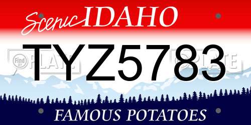 TYZ5783 Idaho License Plate