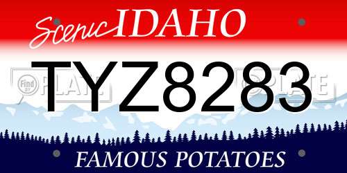TYZ8283 Idaho License Plate