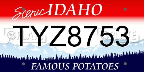 TYZ8753 Idaho License Plate