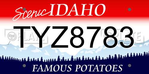 TYZ8783 Idaho License Plate