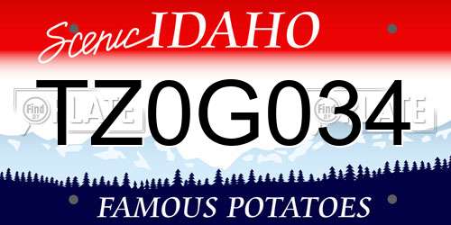 TZ0G034 Idaho License Plate
