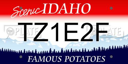 TZ1E2F Idaho License Plate