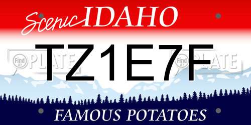 TZ1E7F Idaho License Plate