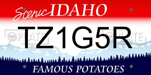 TZ1G5R Idaho License Plate