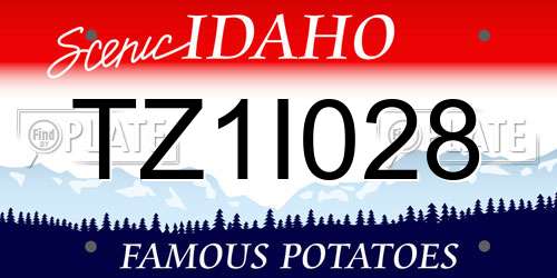 TZ1I028 Idaho License Plate