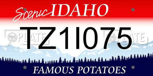 TZ1I075 Idaho License Plate