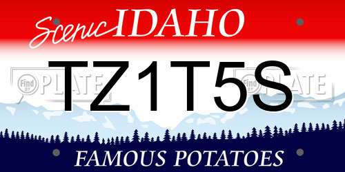 TZ1T5S Idaho License Plate