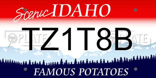 TZ1T8B Idaho License Plate