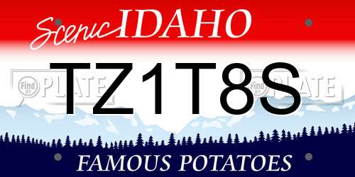 TZ1T8S Idaho License Plate