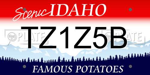 TZ1Z5B Idaho License Plate