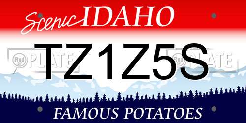 TZ1Z5S Idaho License Plate