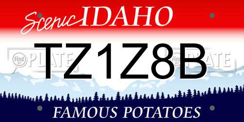 TZ1Z8B Idaho License Plate