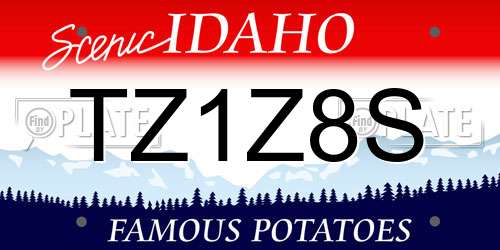 TZ1Z8S Idaho License Plate