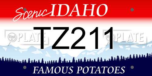 TZ211 Idaho License Plate