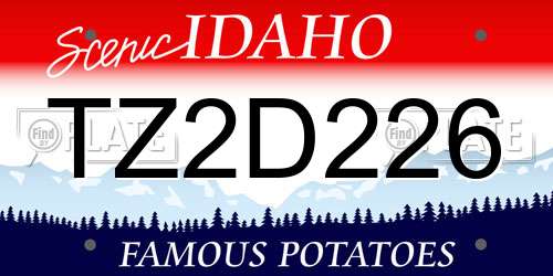 TZ2D226 Idaho License Plate