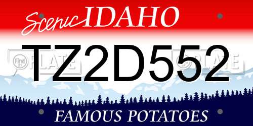 TZ2D552 Idaho License Plate