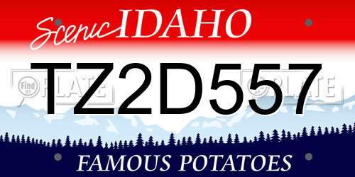 TZ2D557 Idaho License Plate