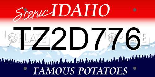 TZ2D776 Idaho License Plate