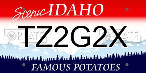 TZ2G2X Idaho License Plate