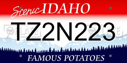 TZ2N223 Idaho License Plate