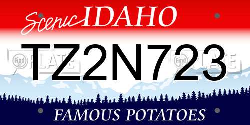 TZ2N723 Idaho License Plate