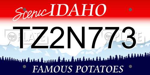 TZ2N773 Idaho License Plate