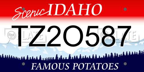 TZ2O587 Idaho License Plate
