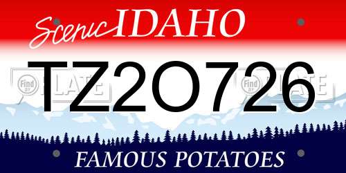 TZ2O726 Idaho License Plate