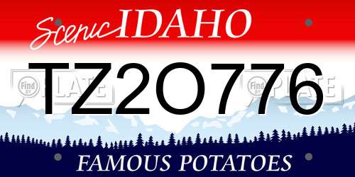 TZ2O776 Idaho License Plate