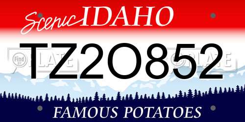 TZ2O852 Idaho License Plate