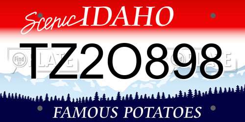 TZ2O898 Idaho License Plate