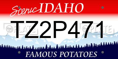 TZ2P471 Idaho License Plate