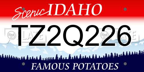 TZ2Q226 Idaho License Plate