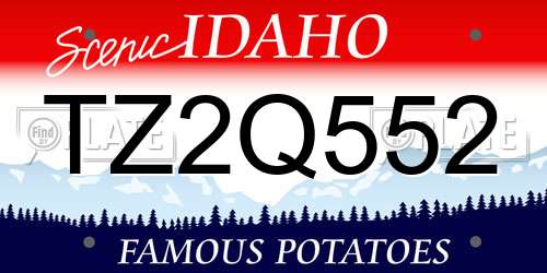 TZ2Q552 Idaho License Plate
