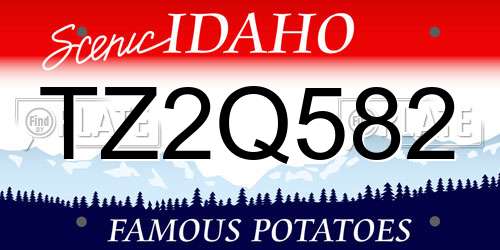 TZ2Q582 Idaho License Plate