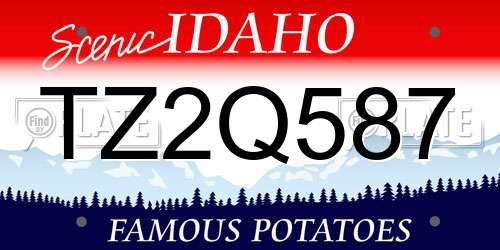TZ2Q587 Idaho License Plate