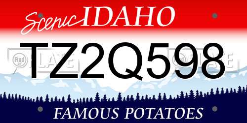 TZ2Q598 Idaho License Plate