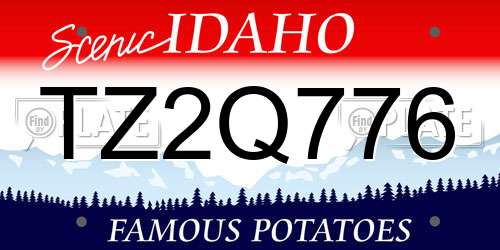 TZ2Q776 Idaho License Plate