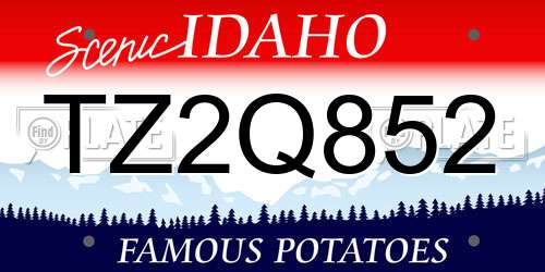 TZ2Q852 Idaho License Plate