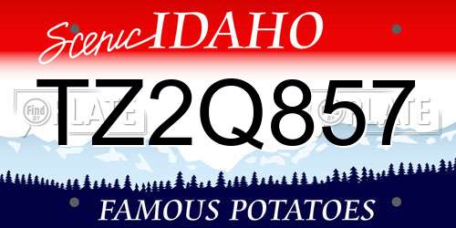 TZ2Q857 Idaho License Plate