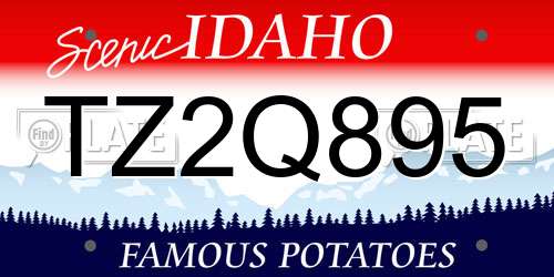 TZ2Q895 Idaho License Plate