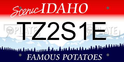 TZ2S1E Idaho License Plate
