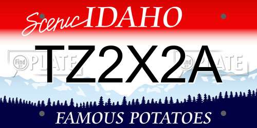 TZ2X2A Idaho License Plate