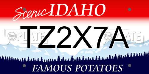 TZ2X7A Idaho License Plate