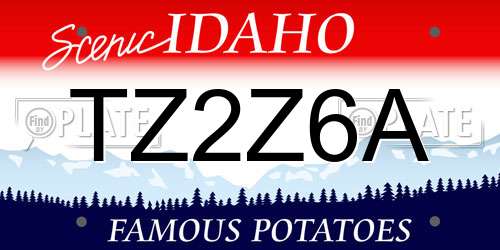 TZ2Z6A Idaho License Plate