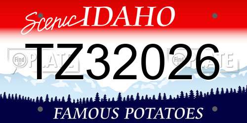 TZ32026 Idaho License Plate