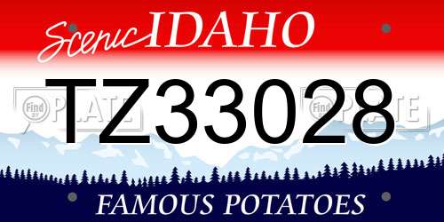 TZ33028 Idaho License Plate